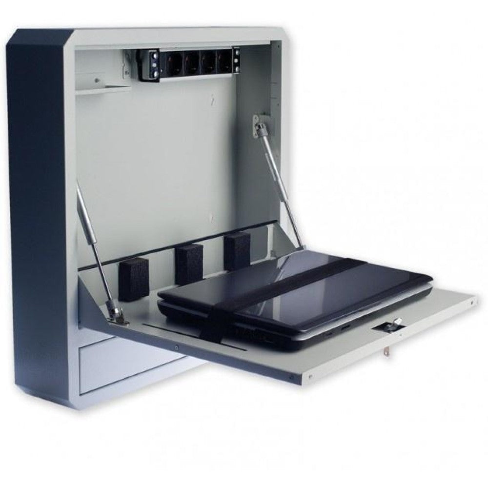 "Techly ICRLIM01 Armoire murale pour ordinateur portable 19"" anti-vol avec étagere grise"