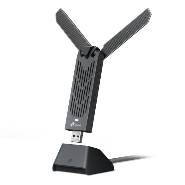TP-LINK BE6500 High Gain Tri-Band Wi-Fi 7 USB Adapter 2882Mbps at 6GHz + 2882Mbps at 5GHz + 688Mbps at 2.4GHz