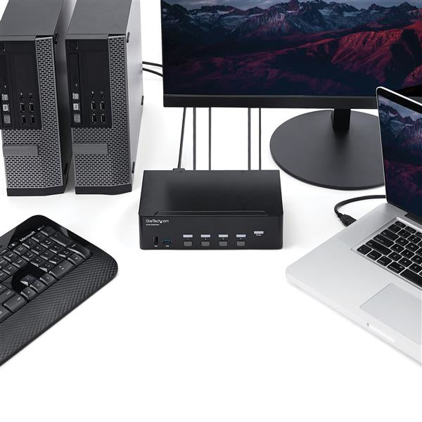 KVM Switch/USB Hub4 Dual Monitor Display
