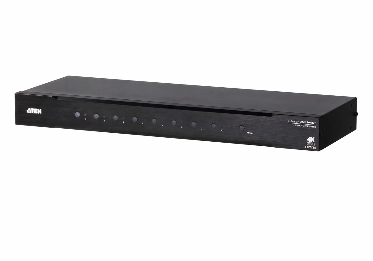 Commutateur HDMI True 4K a 8 ports - HDMI - Métal - Noir - 60 Hz - 3 m - 1920 x 1080 (HD 1080) - 3840 x 2160 - 4096 x 2160