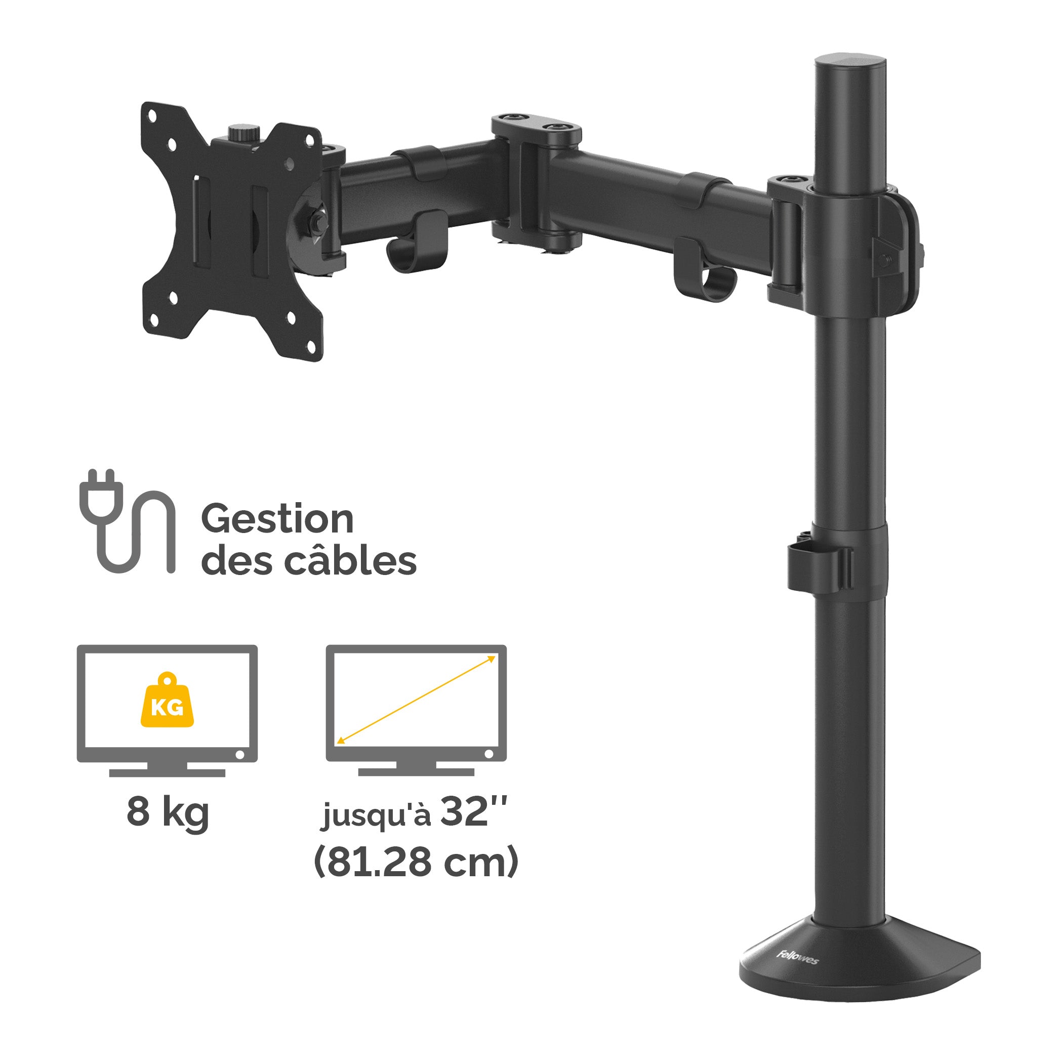 FELLOWES Reflex Bras pour moniteur simple série