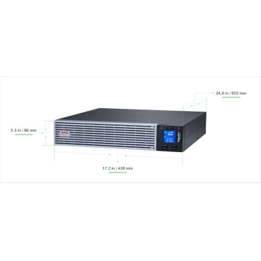 APC Easy UPS On-Line UPS Rack AC 230V 2700Watt 3000VA 1 x battery Li-ion RS-232 USB oc 7 2U 19 BK with silver