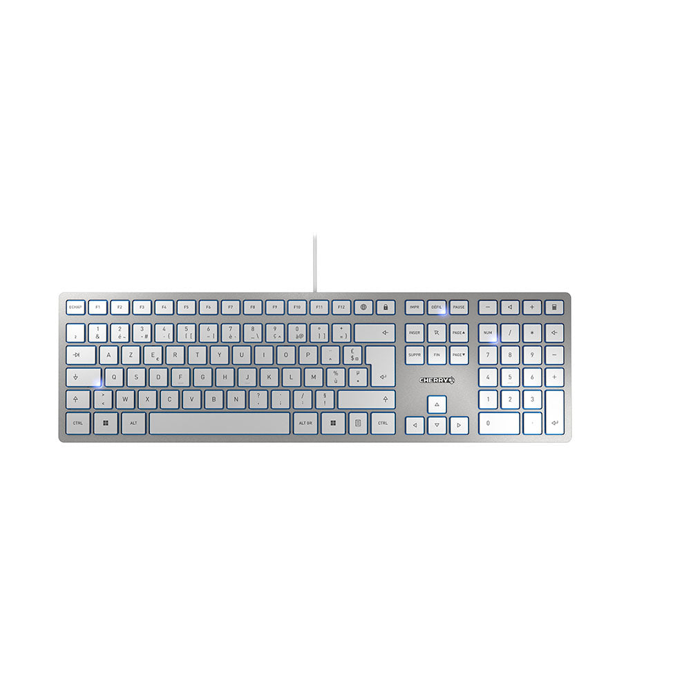 CHERRY Clavier KC 6000 SLIM USB argent/blanc