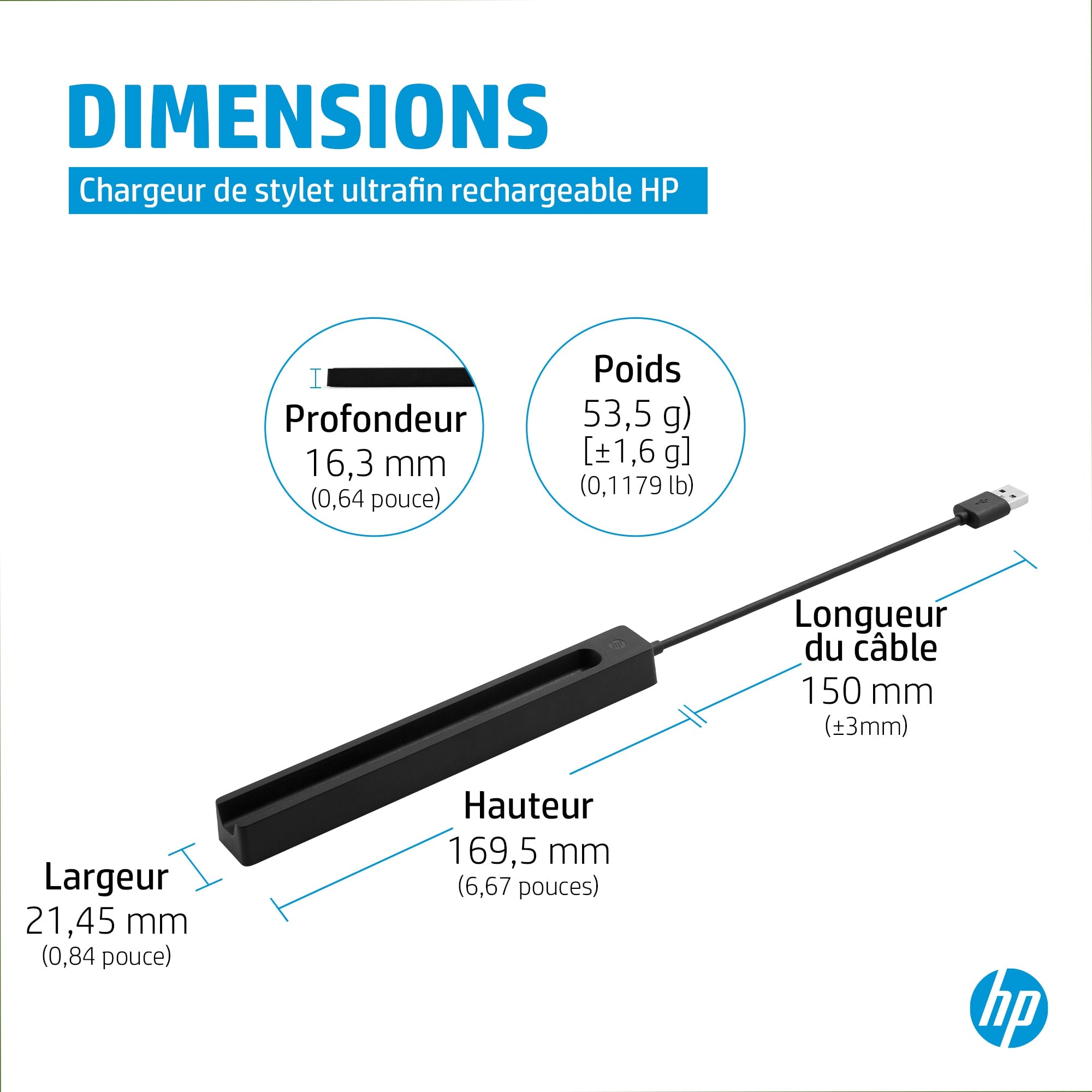HP Rechargeable Slim Pen Charger