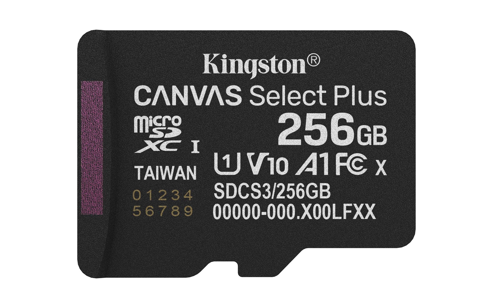 KINGSTON Canvas Select Plus Carte mémoire microSDXC 256Go Gen3 150MB/s A1 Adaptateur SD Inclus