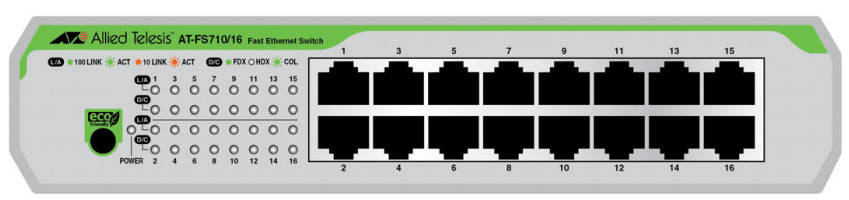 ALLIED AT-FS710/16 switch 16-port 10/100TX Alim. Interne , EU