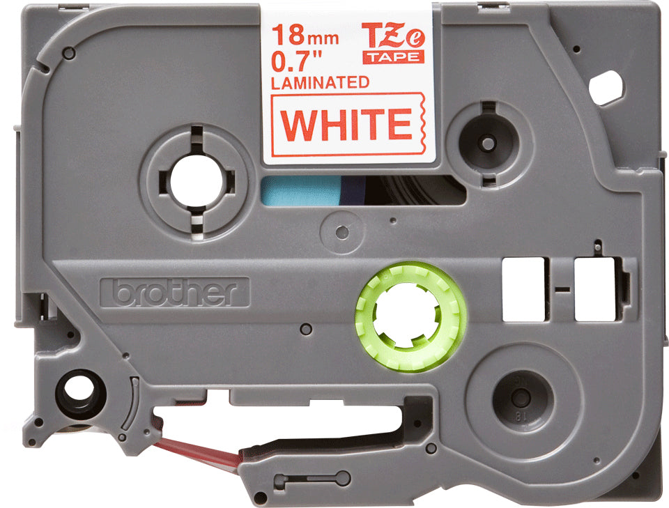 BROTHER P-TOUCH TZE-242 rouge sur blanc 18mm