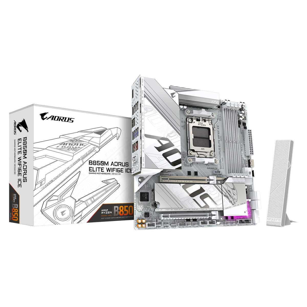 GIGABYTE B850M AORUS ELITE WIFI6E ICE AMD B850 Emplacement AM5 micro ATX