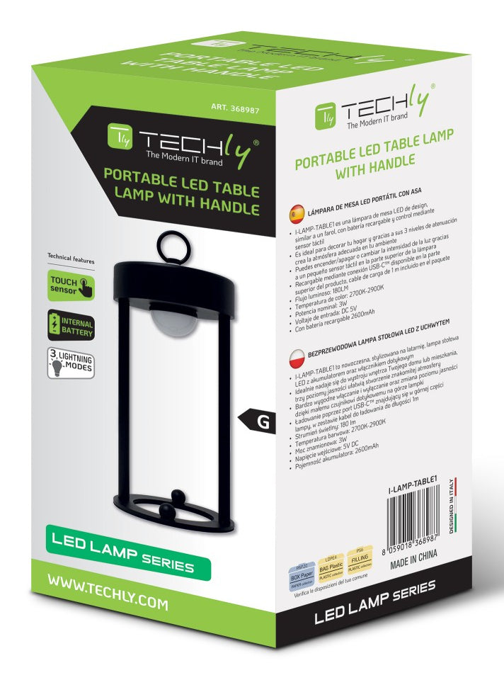 Techly I-LAMP-TABLE1 Lampe LED sans fil avec pendentif tactile