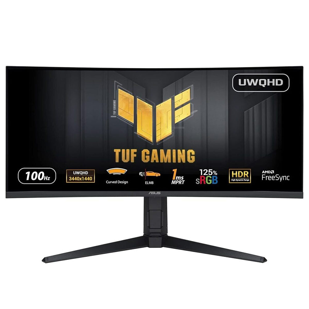 ASUS TUF Gaming VG34VQEL1A 34p UWQHD Curved Monitor 100Hz 1ms MPRT FreeSync HDR 10 VA Panel 21:9 3440x1440 DP HDMI USB Ergonomic