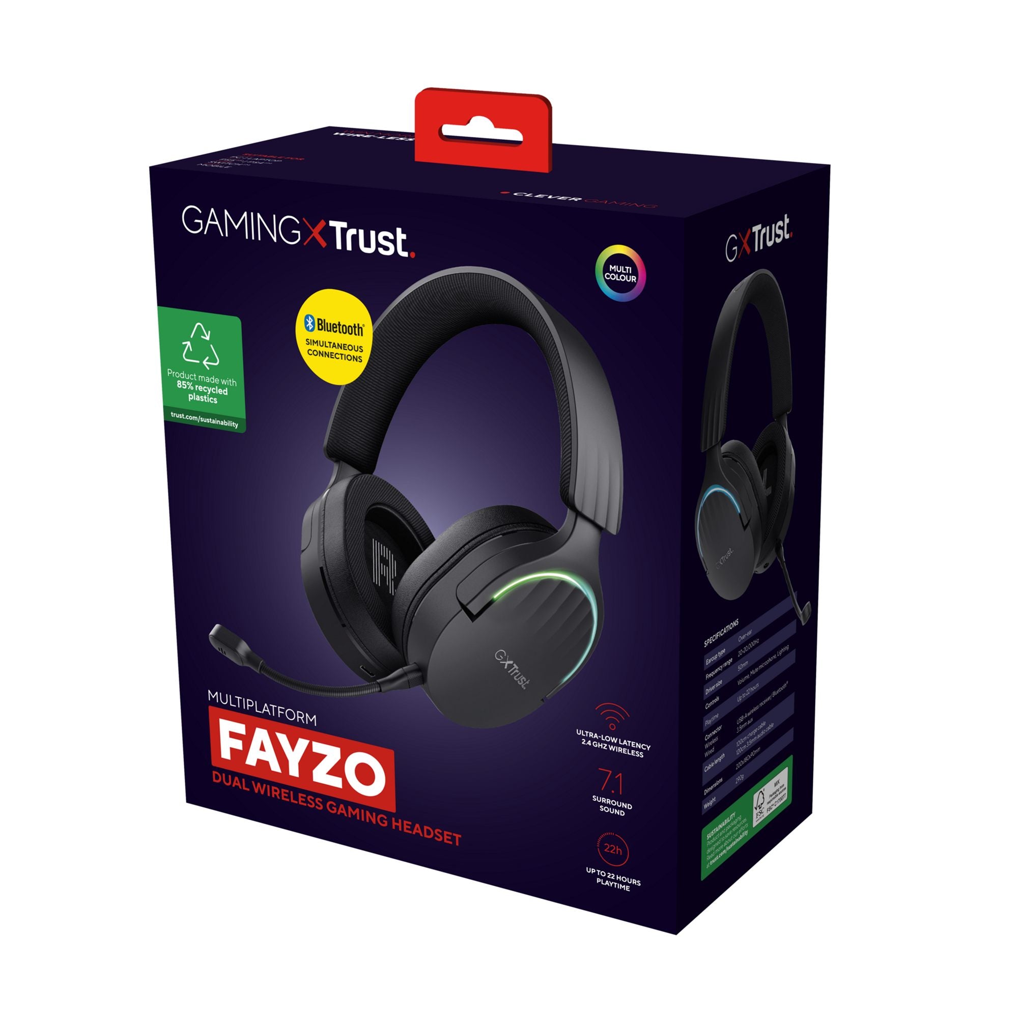 TRUST Casque gaming sans fil FAYZO DUAL Wireless - Black