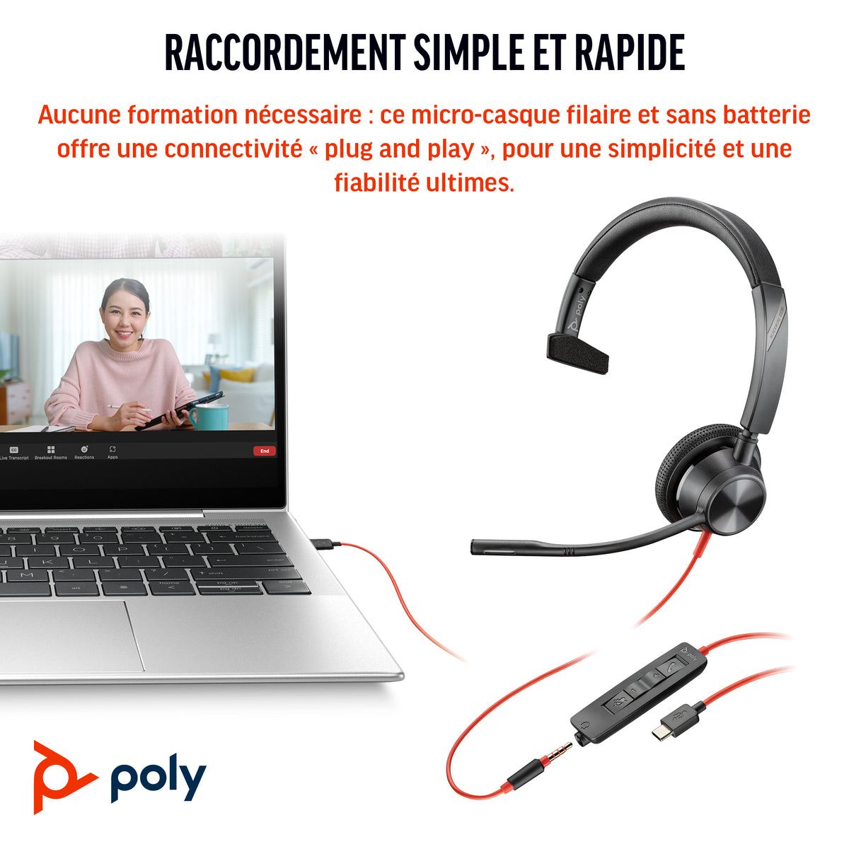 Poly BW 3315 USB-C HS+3.5mmP+USB-C/A