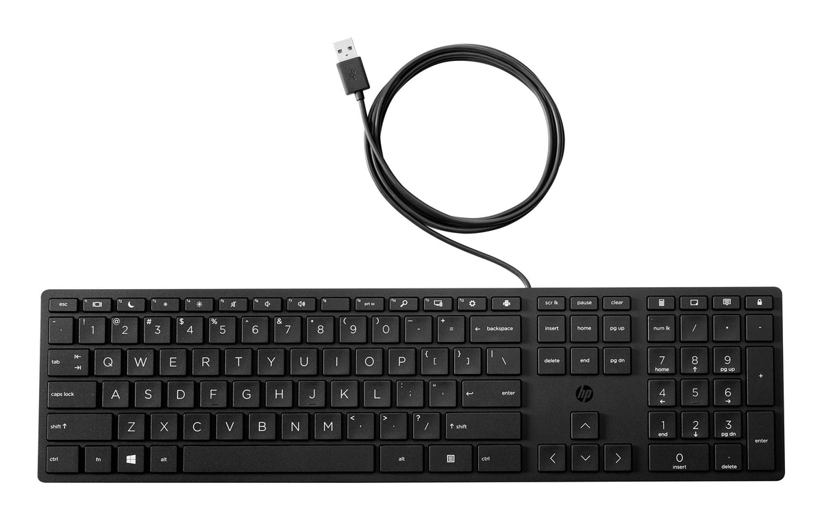 HP 320K Wired Keyboard clavier Bureau USB Noir