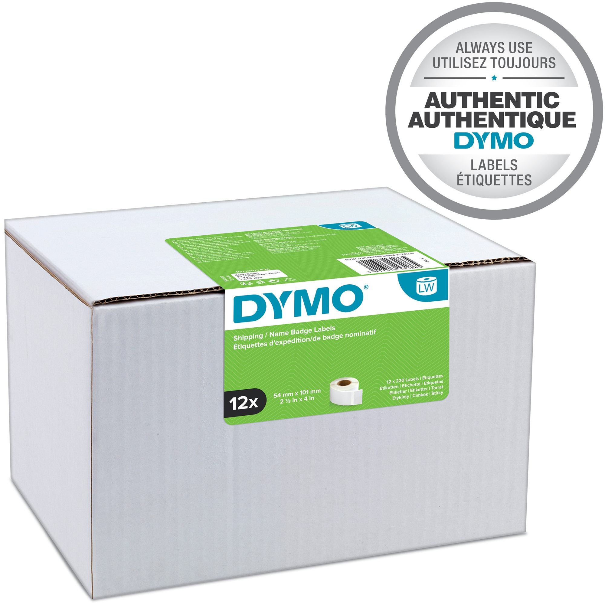 DYMO Etiquette pour LabelWriter 54mm x 101mm,2640 étiquettes