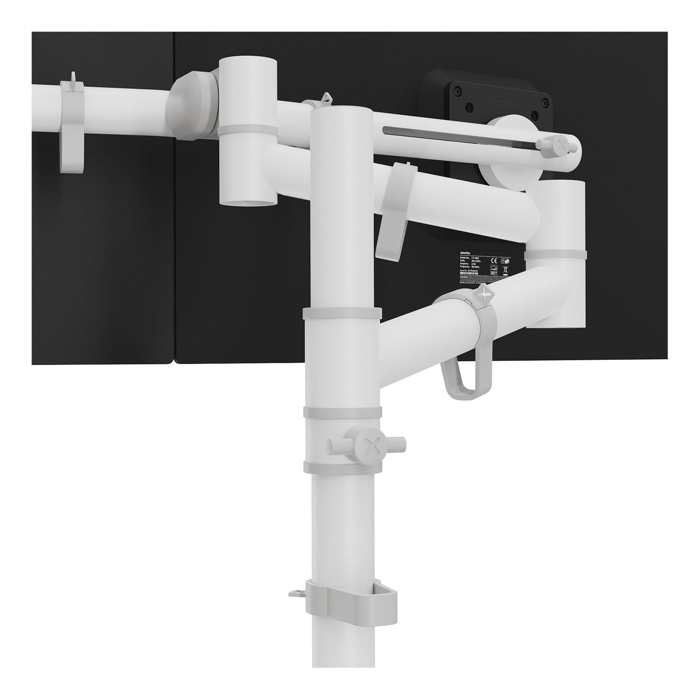 DATAFLEX Bras à fixer / pincer Viewgo 48130 - 2 écrans blanc