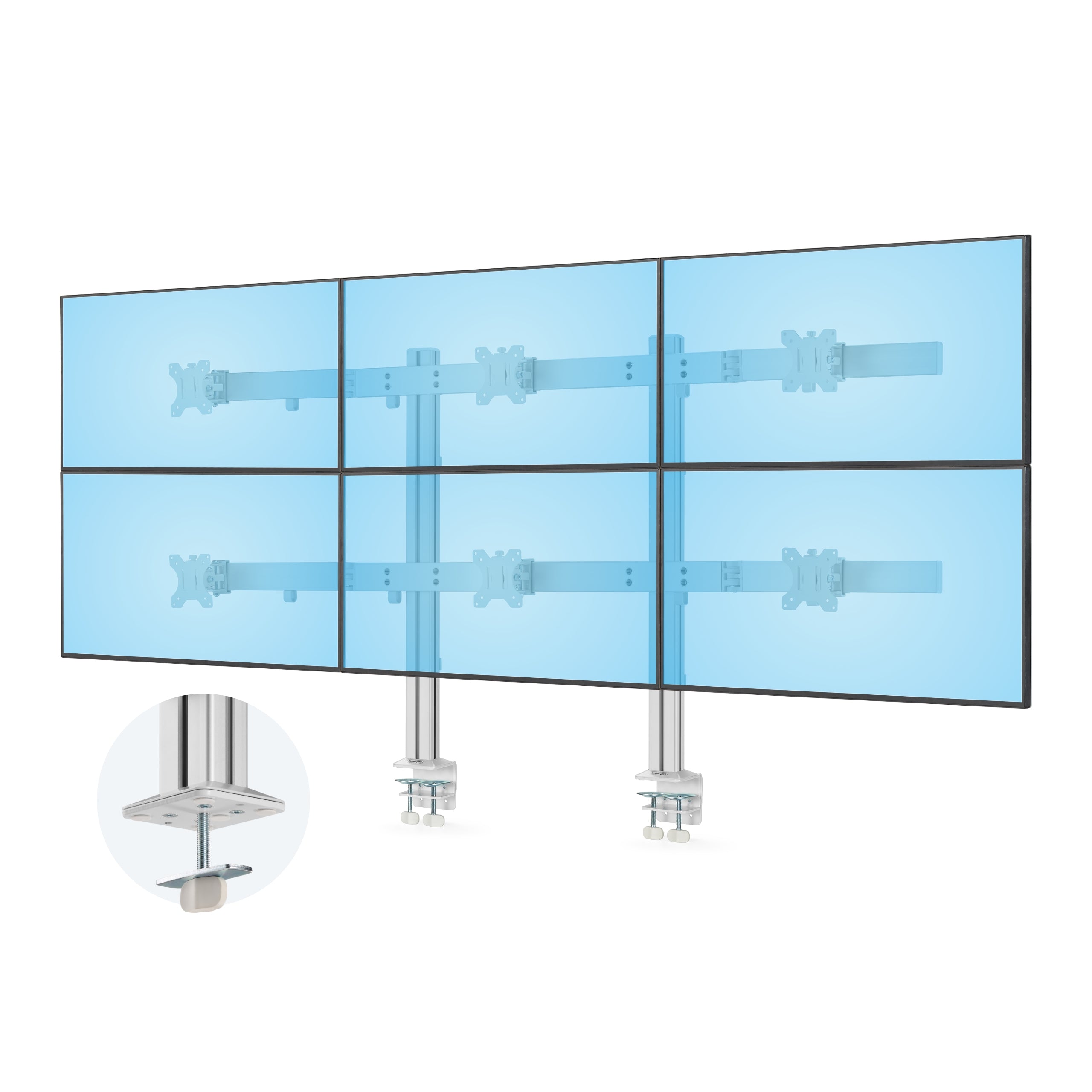 Six-Monitor Desk Mount Max 32"/17.6lb