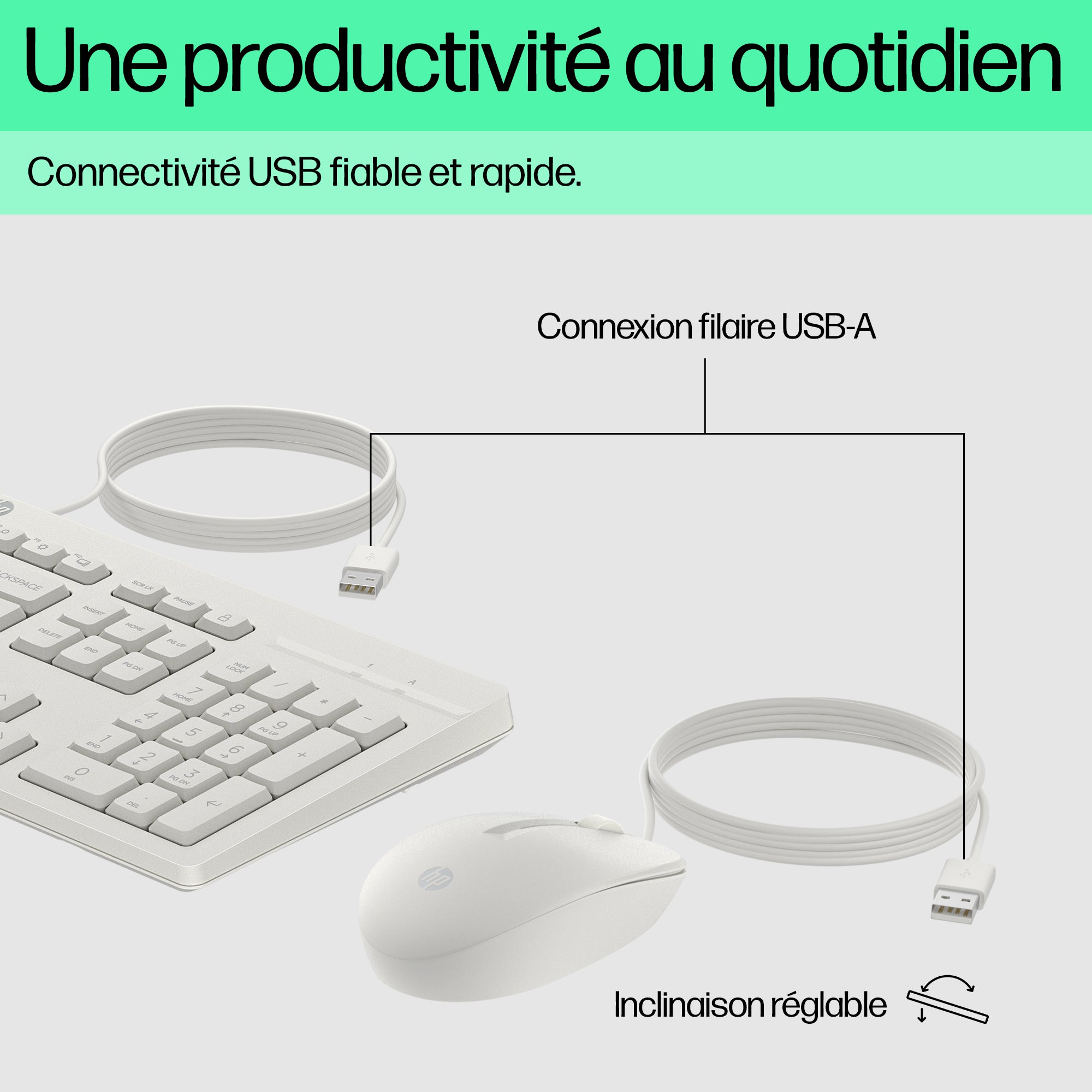 HP 225 Wired Mouse and KB G2 CWH