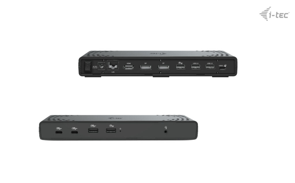 I-TEC USB-C Triple Display DS Gen2 2xDP 1xHDMI 1xGLAN 1xUSB 3.2 Gen2 2xUSB 3.2 Gen1 2xUSB-C Gen2 2xUSB 2.0 1xAudio/Mic PD100W