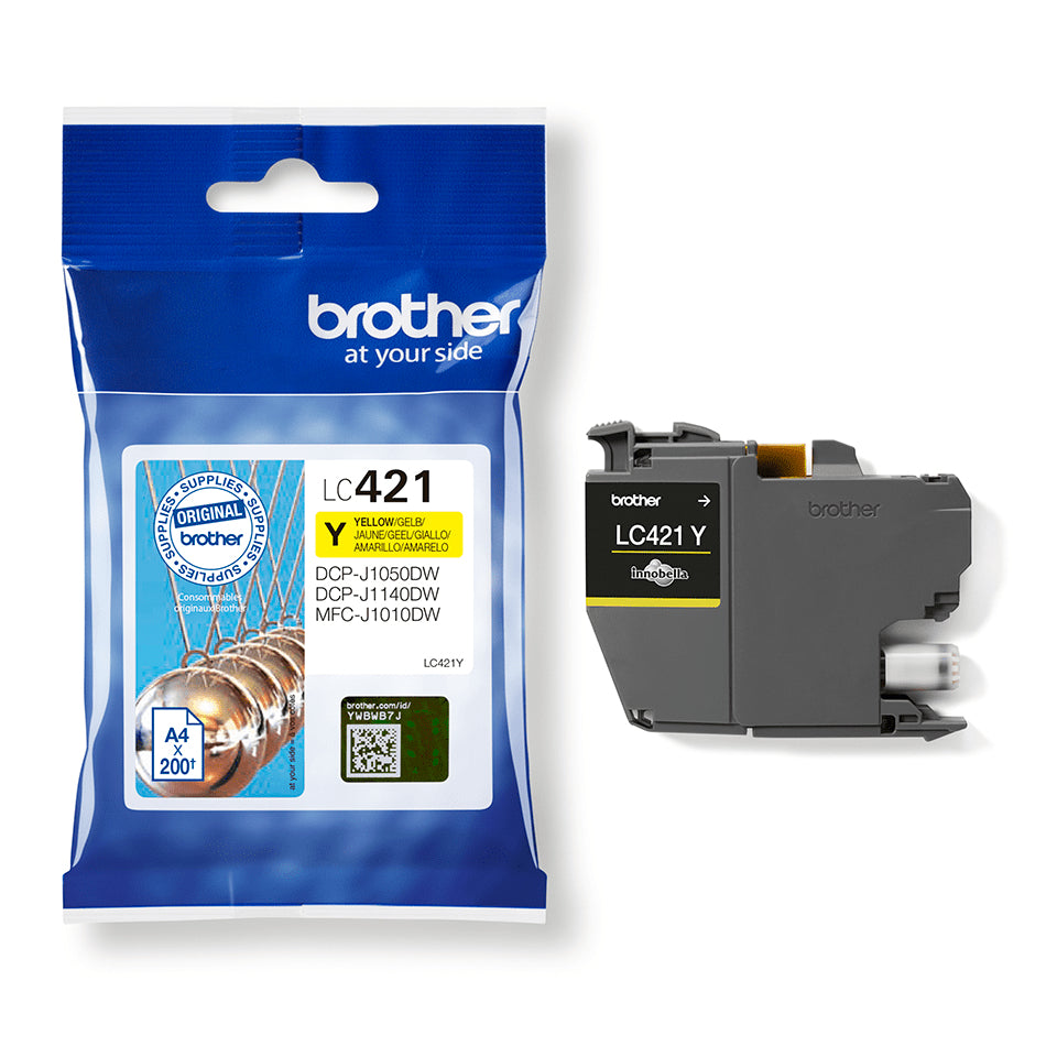 BROTHER 200-page standard capacity Yellow ink cartridge for DCP-J1050DW MFC-J1010DW and DCP-J1140DW