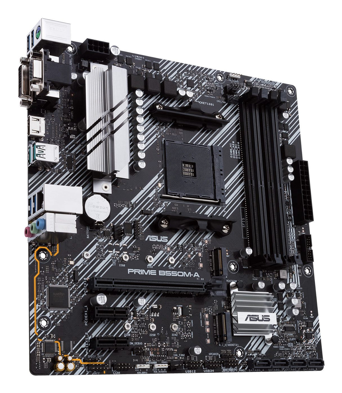 ASUS Prime B550M-A/CSM - AMD - Emplacement AM4 - AMD Ryzen™ 3 de 3e génération - AMD Ryzen 5 de 3e génération - DDR4-SDRAM - 128 Go - DIMM