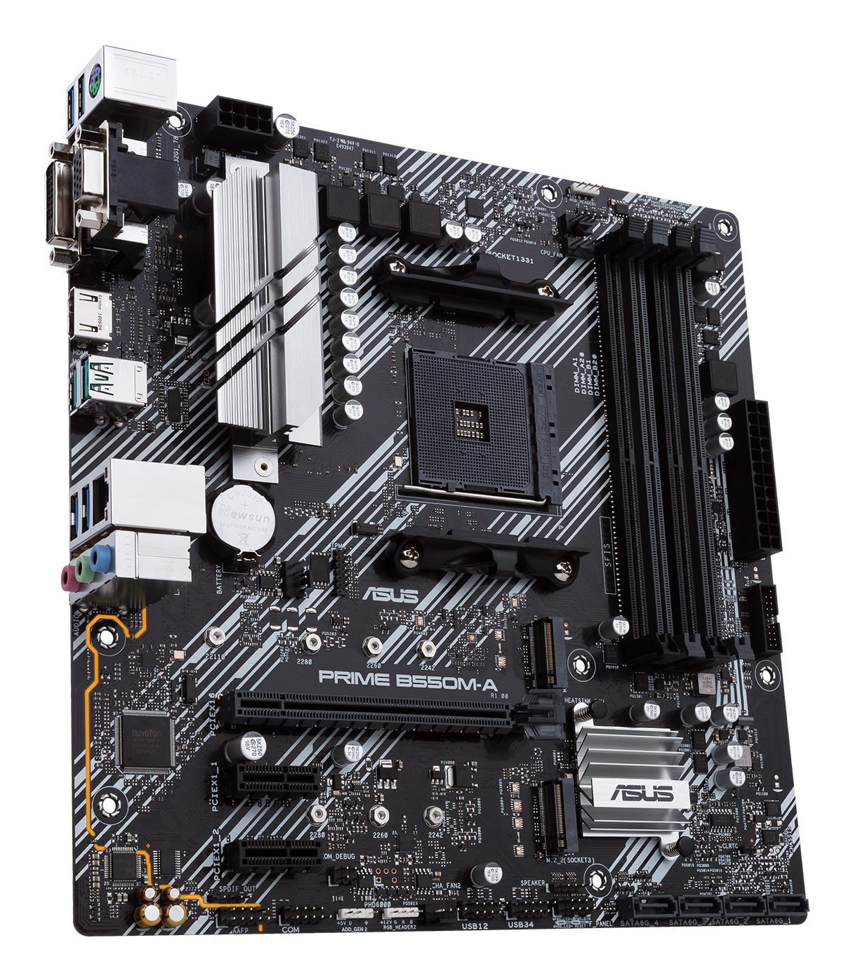 ASUS Prime B550M-A/CSM - AMD - Emplacement AM4 - AMD Ryzen™ 3 de 3e génération - AMD Ryzen 5 de 3e génération - DDR4-SDRAM - 128 Go - DIMM
