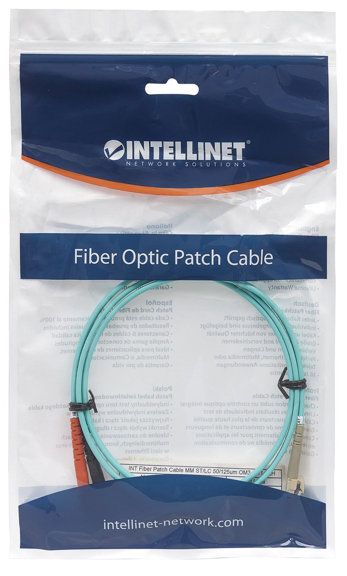 Intellinet 751001 câble de fibre optique 2 m ST LC OM3 Couleur aqua