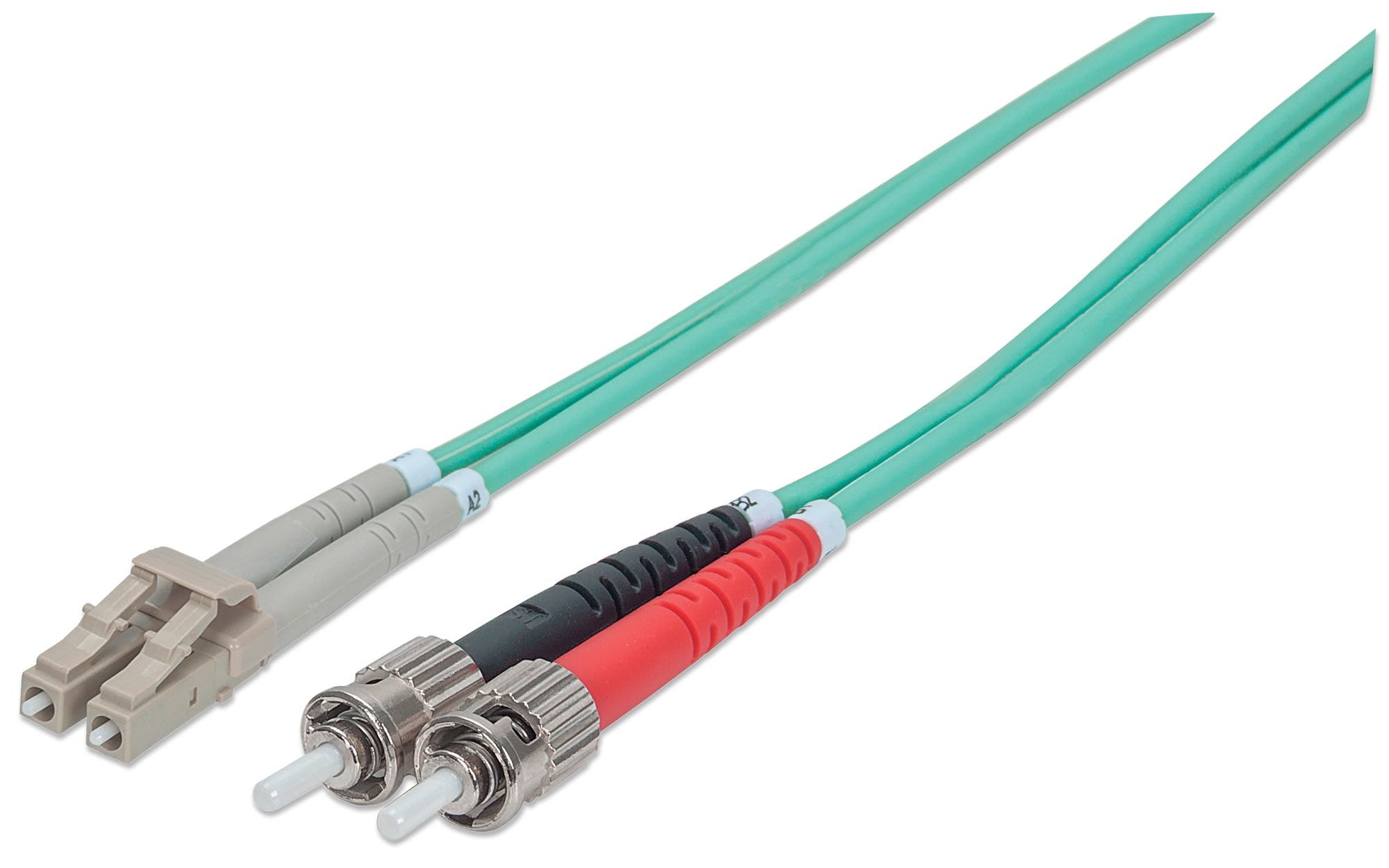 Intellinet 751001 câble de fibre optique 2 m ST LC OM3 Couleur aqua