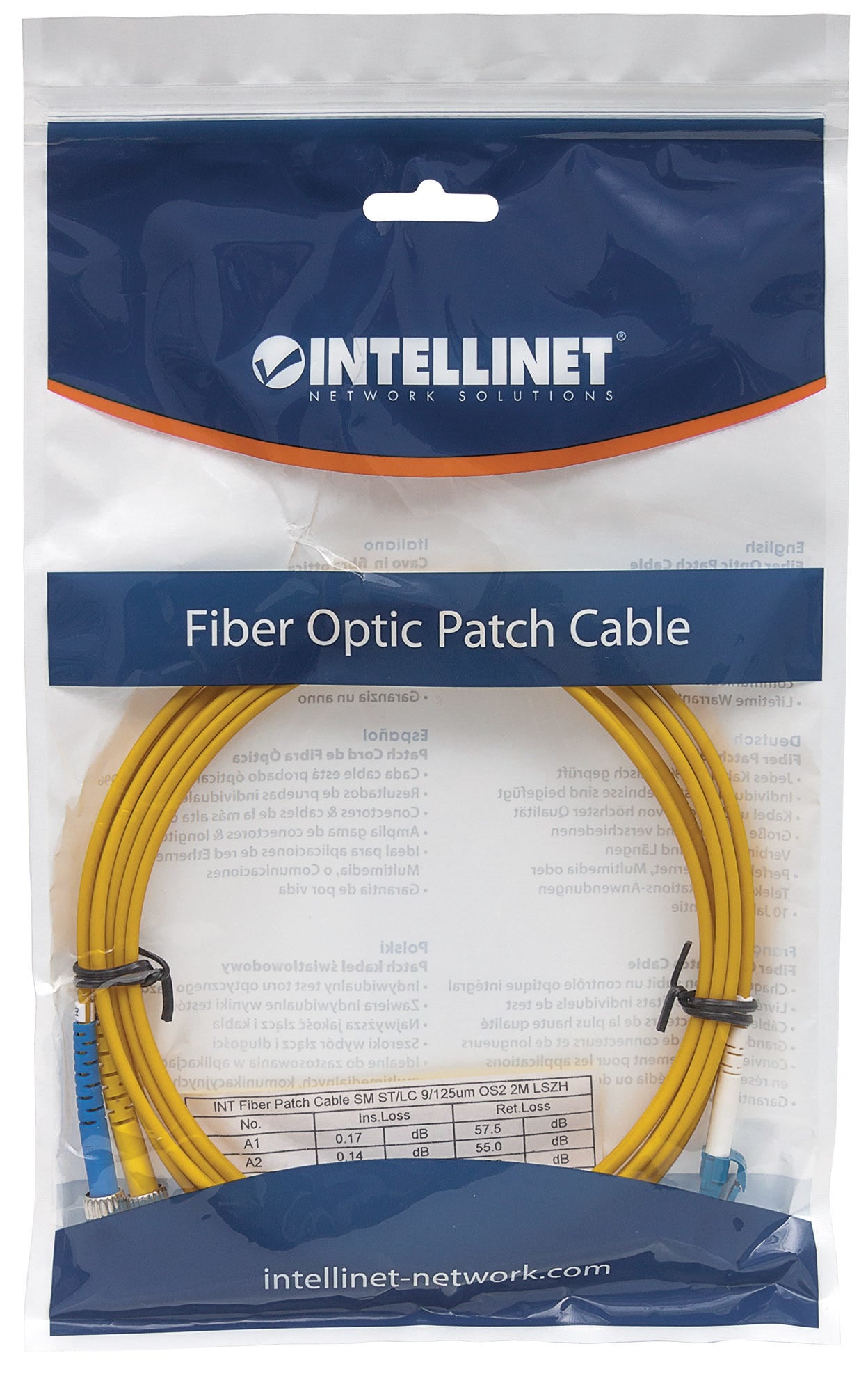 Intellinet 474016 câble de fibre optique 1 m LC ST OS2 Jaune