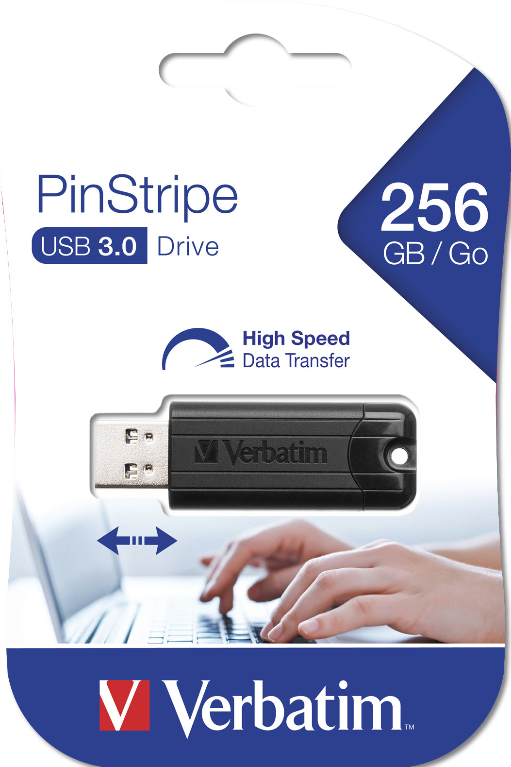 USB DRIVE 3.0 256GB PINSTRIPE BLACK