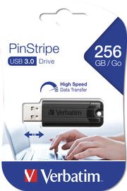 USB DRIVE 3.0 256GB PINSTRIPE BLACK