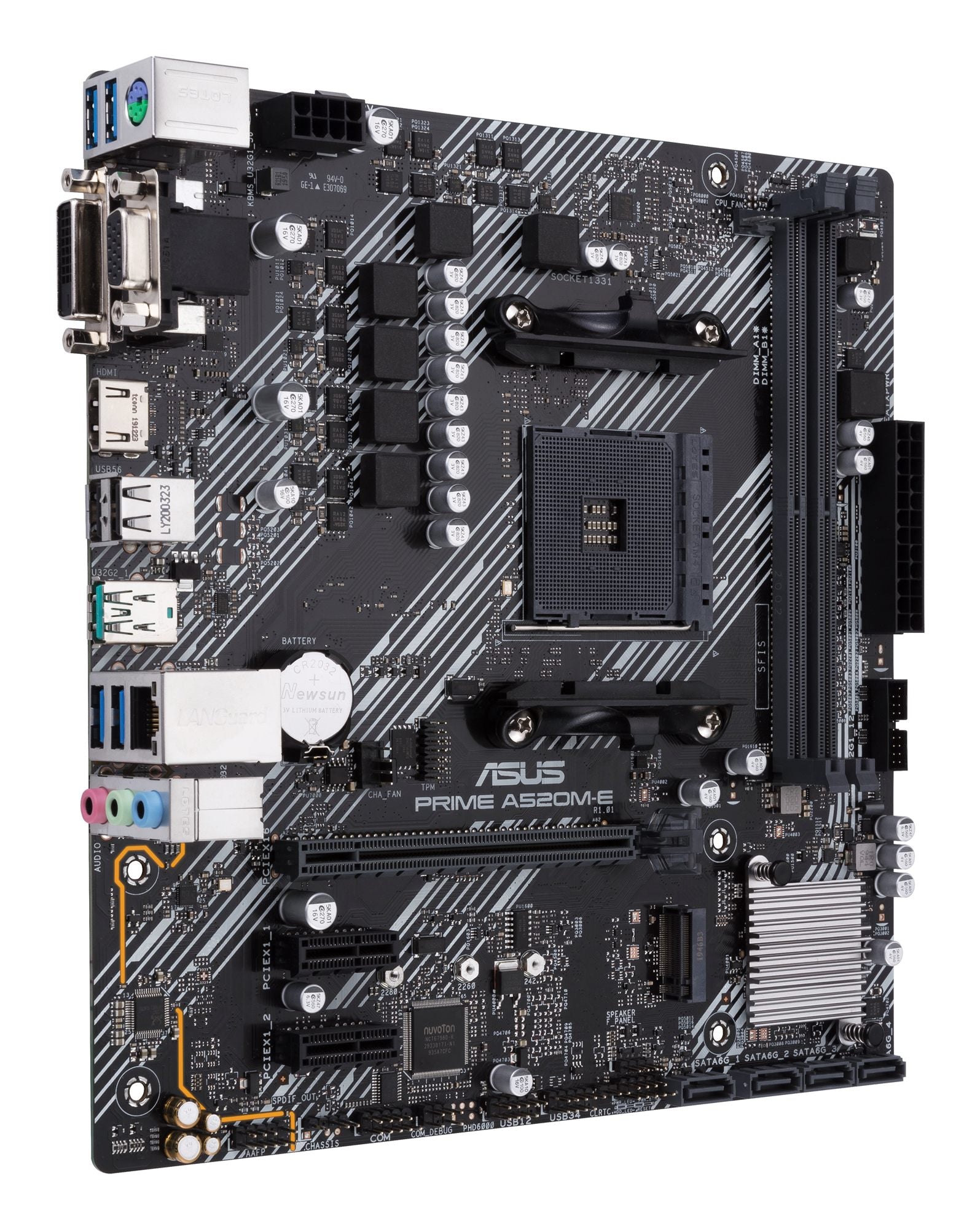 ASUS PRIME A520M-E/CSM AMD A520 Ryzen AM4 micro ATX motherboard with M.2 support 1Gb Ethernet HDMI/DVI/D-Sub SATA 6 Gbps USB 3.2