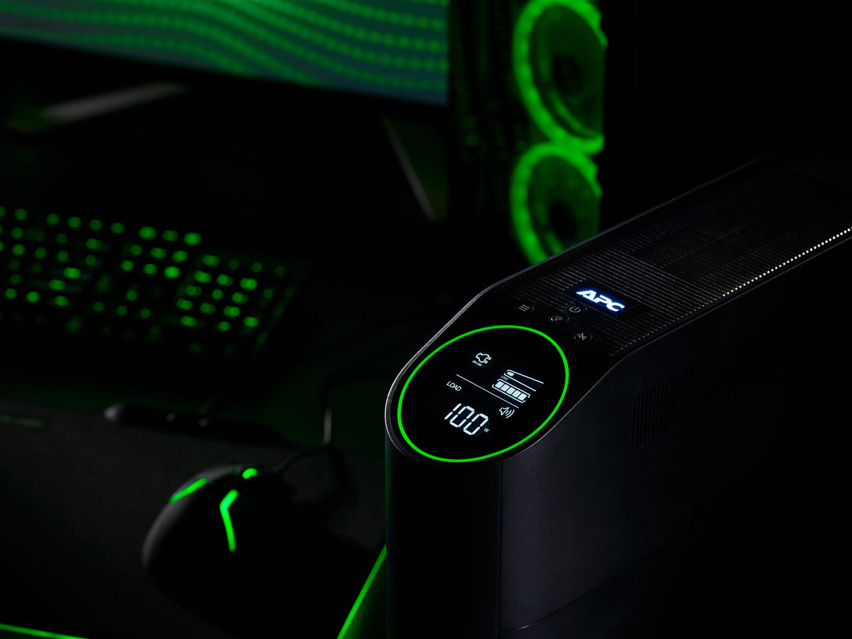 APC Back-UPS Pro UPS tower RGB lights AC 230V 1320Watt 2200VA 1-phase output connectors 6 Black midnight