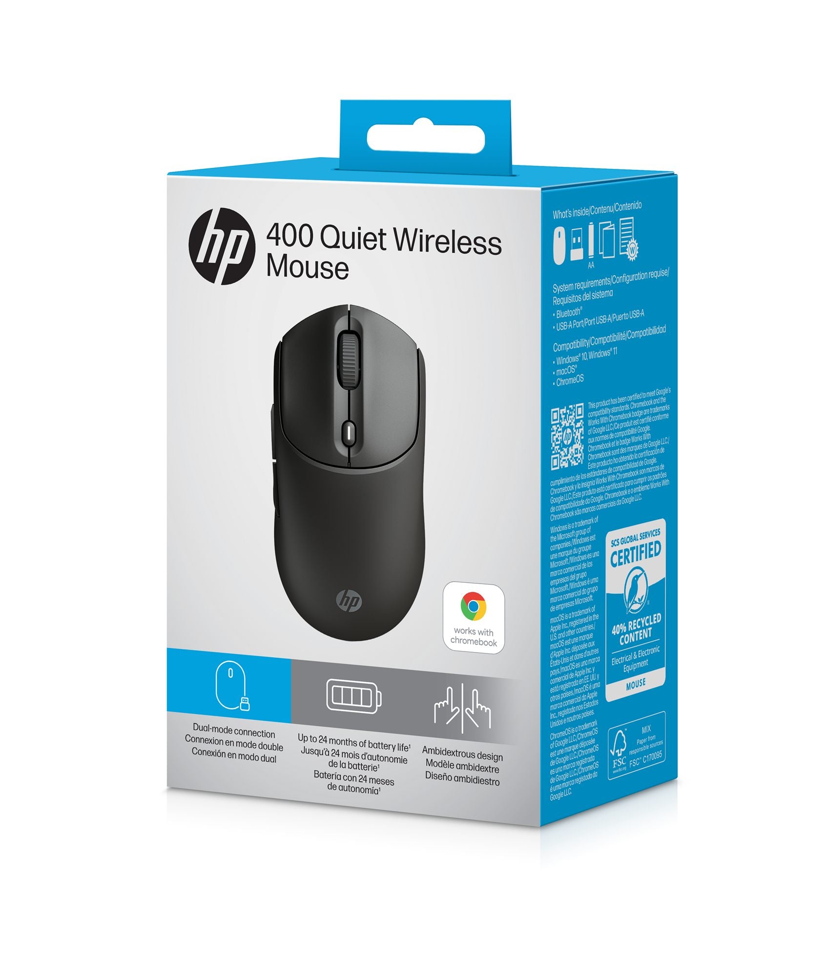 HP 400 Quiet Black Wireless Mouse EURO