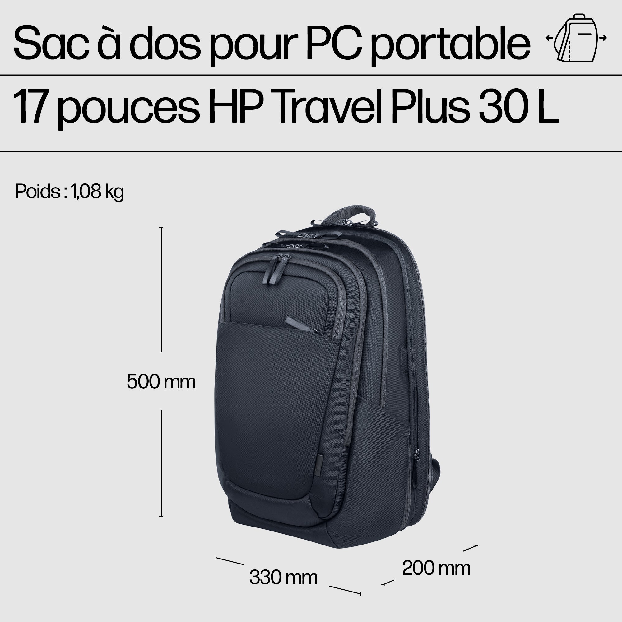 HP Travel Plus 30L 17 Laptop Backpack