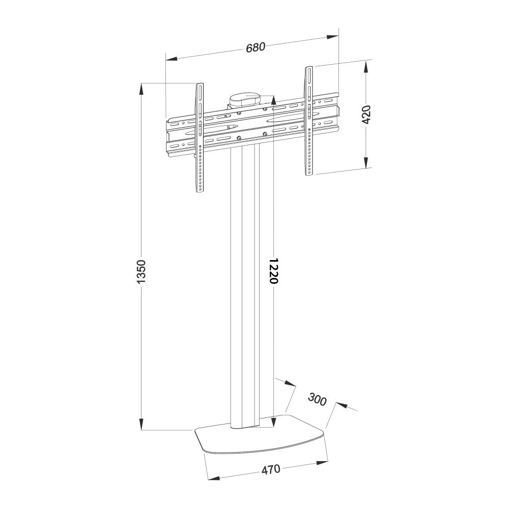 "Techly ICA-TR27 Support de sol pour TV 32-55"" jusqu'a 40kg réglable"