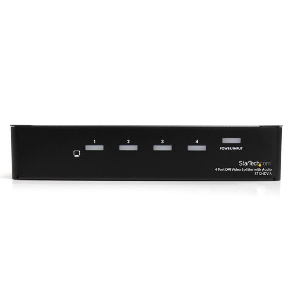 4 Port DVI Video Splitter with Audio