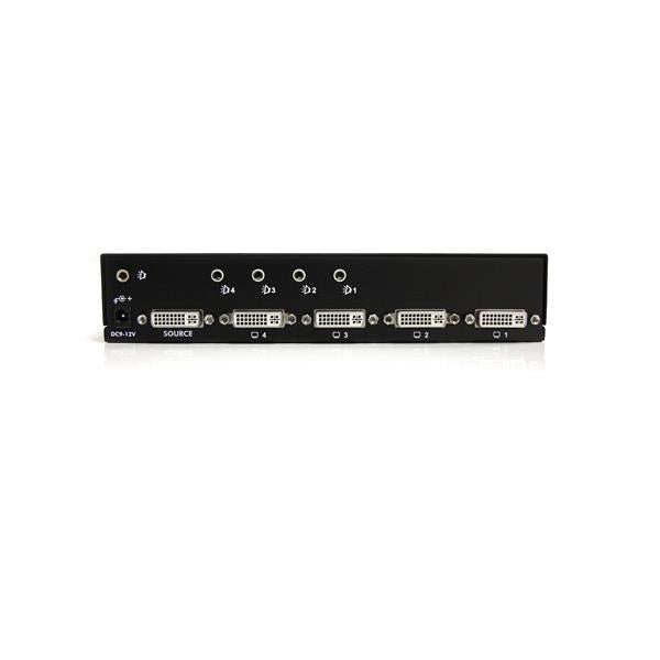 4 Port DVI Video Splitter with Audio