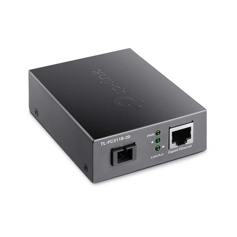 TP-LINK Omada 10/100/1000 Mbps RJ45 to 1000 Mbps Single-mode SC WDM Bi-Directional Fiber Converter