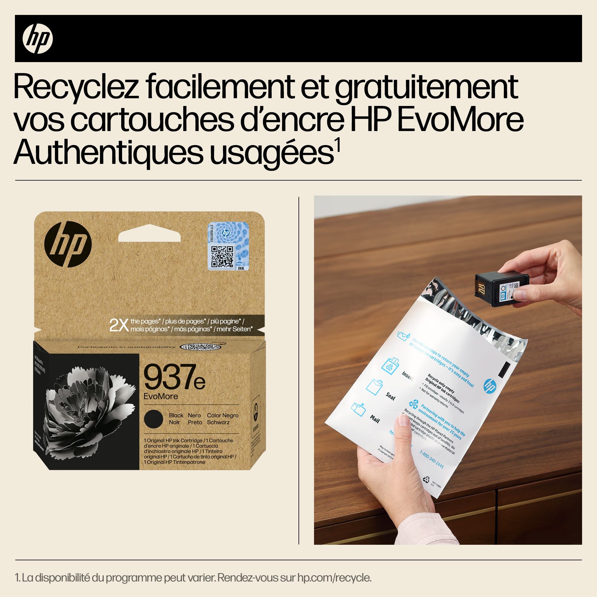 HP 937e EvoMore Black Original Ink Cartridge