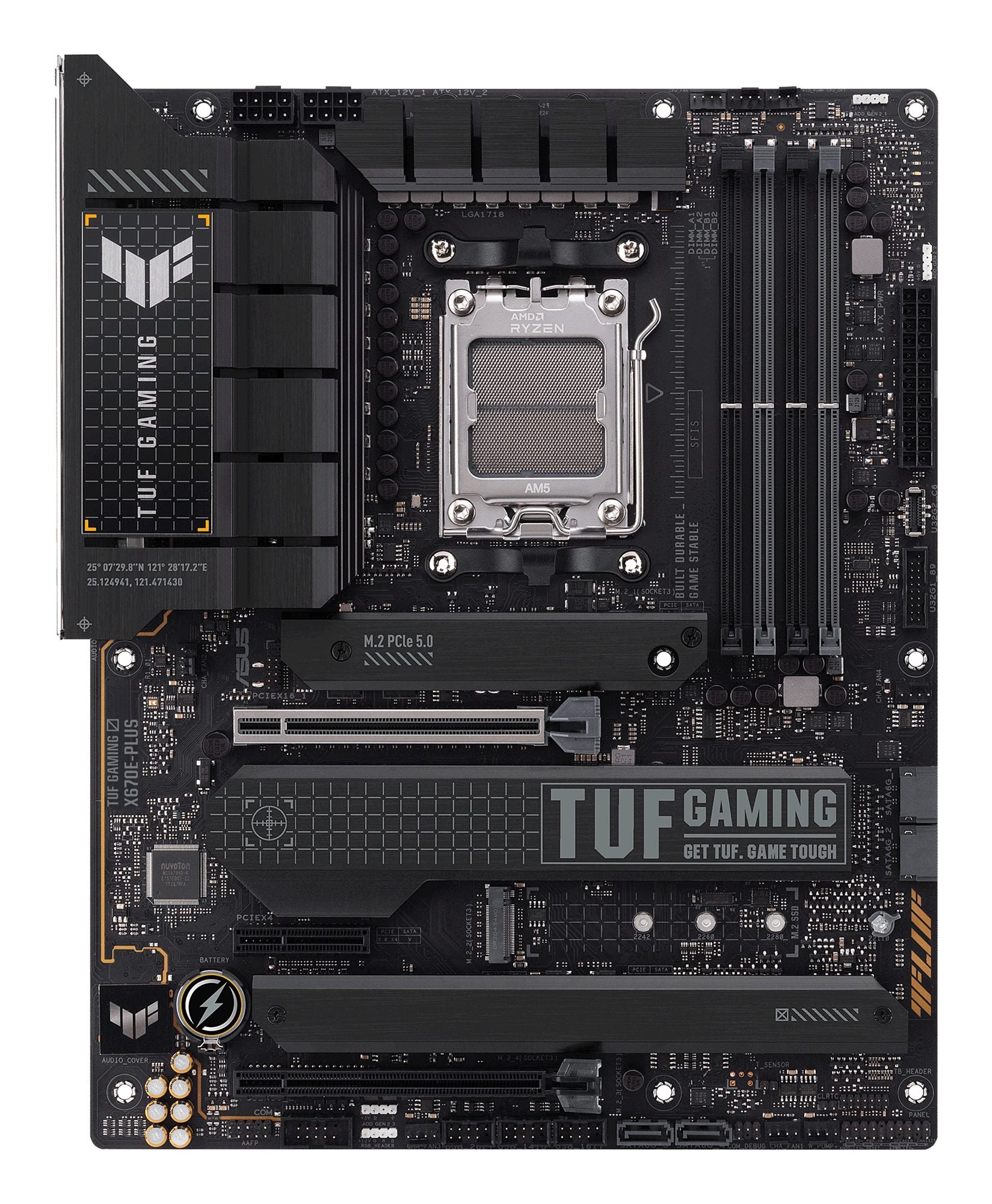 ASUS TUF GAMING X670E-PLUS AM5 Socket 4DDR5 PCIe 5.0 x16 HDMI 2.1 DP 1.4 4xSATA 6Gb/s ATX