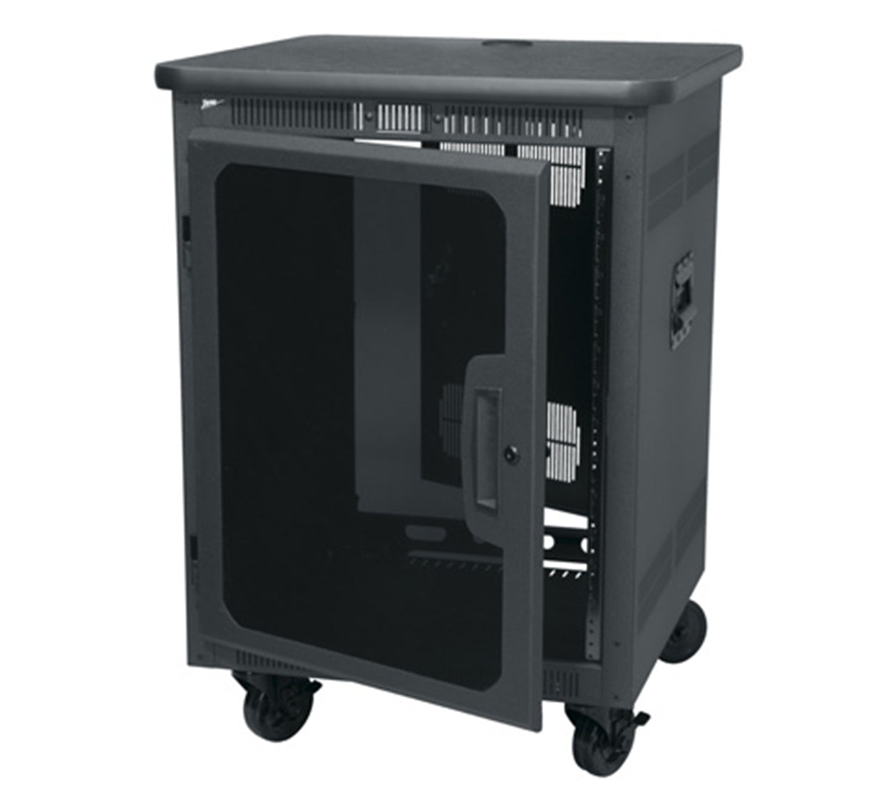 Middle Atlantic 14 RU PTRK Series Portable Rolling Rack - Black
