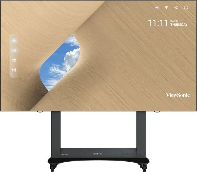 VIEWSONIC 138in Direct View LED Display,1920x1080P,14Bit,Refresh Rate 3840Hz,Pixel Pitch1.5mm,Hdmi Input&Output,Motorized up-down Trolley Cart,Copper wire,GOB  Black