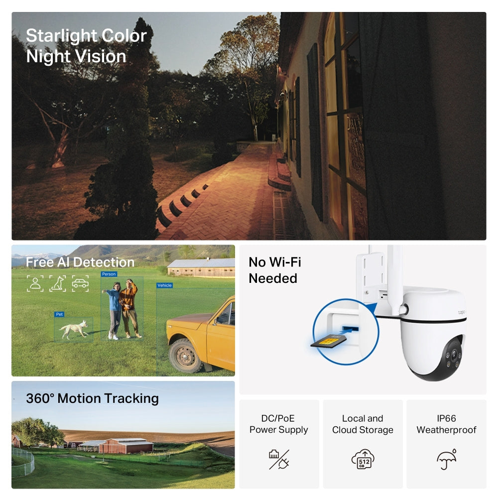 TP-LINK Tapo C501GW Outdoor Pan/Tilt 4G LTE Camera 1920x1080
