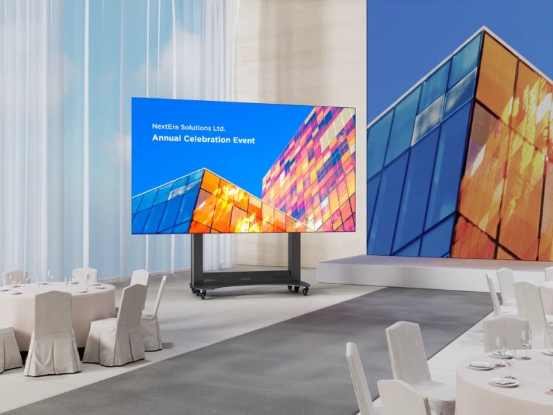 VIEWSONIC 138in Direct View LED Display,1920x1080P,14Bit,Refresh Rate 3840Hz,Pixel Pitch1.5mm,Hdmi Input&Output,Motorized up-down Trolley Cart,Copper wire,GOB  Black