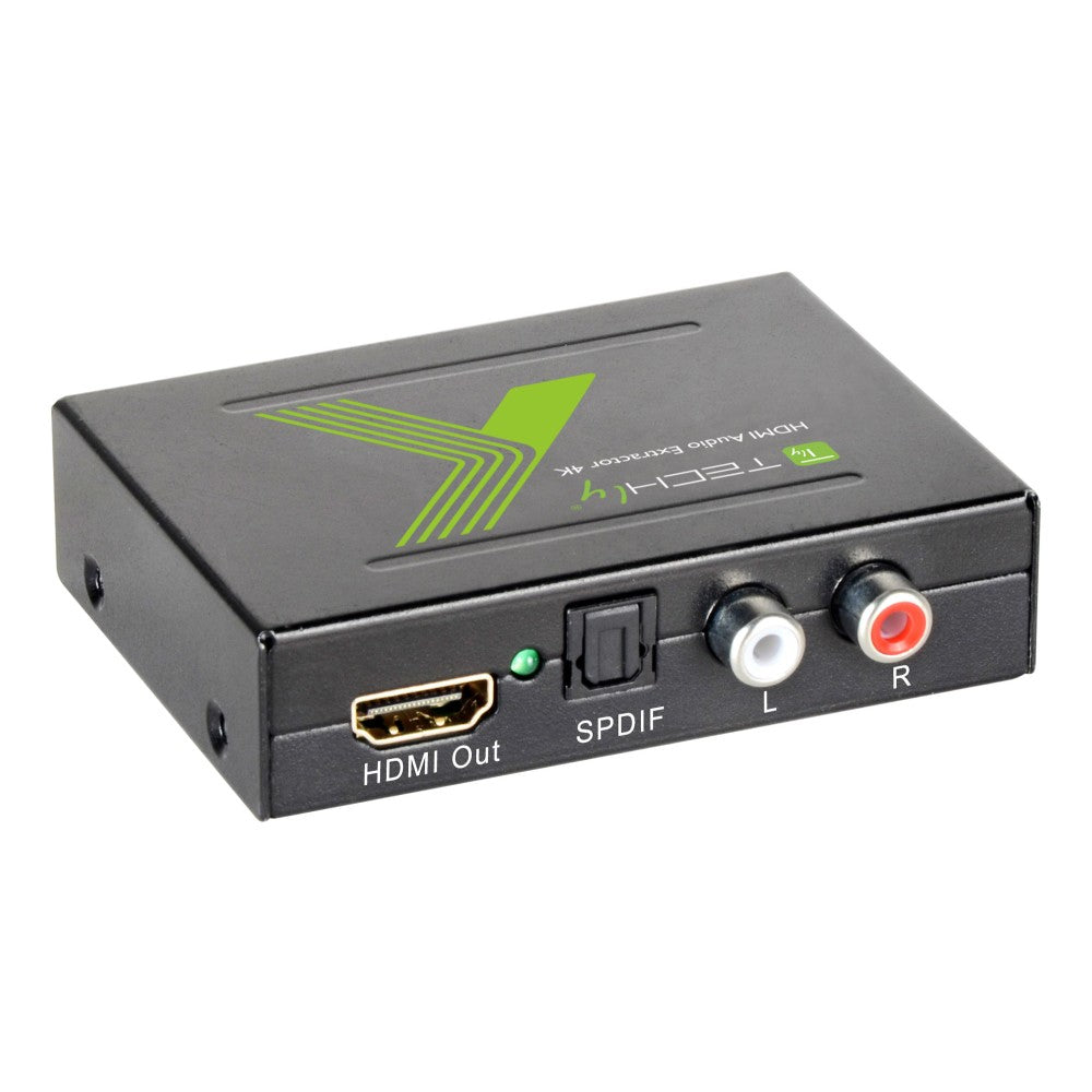 Techly IDATA HDMI-EA Extracteur audio SPDIF 5.1CH, RCA analogique 2CH avec HDMI 4K60Hz