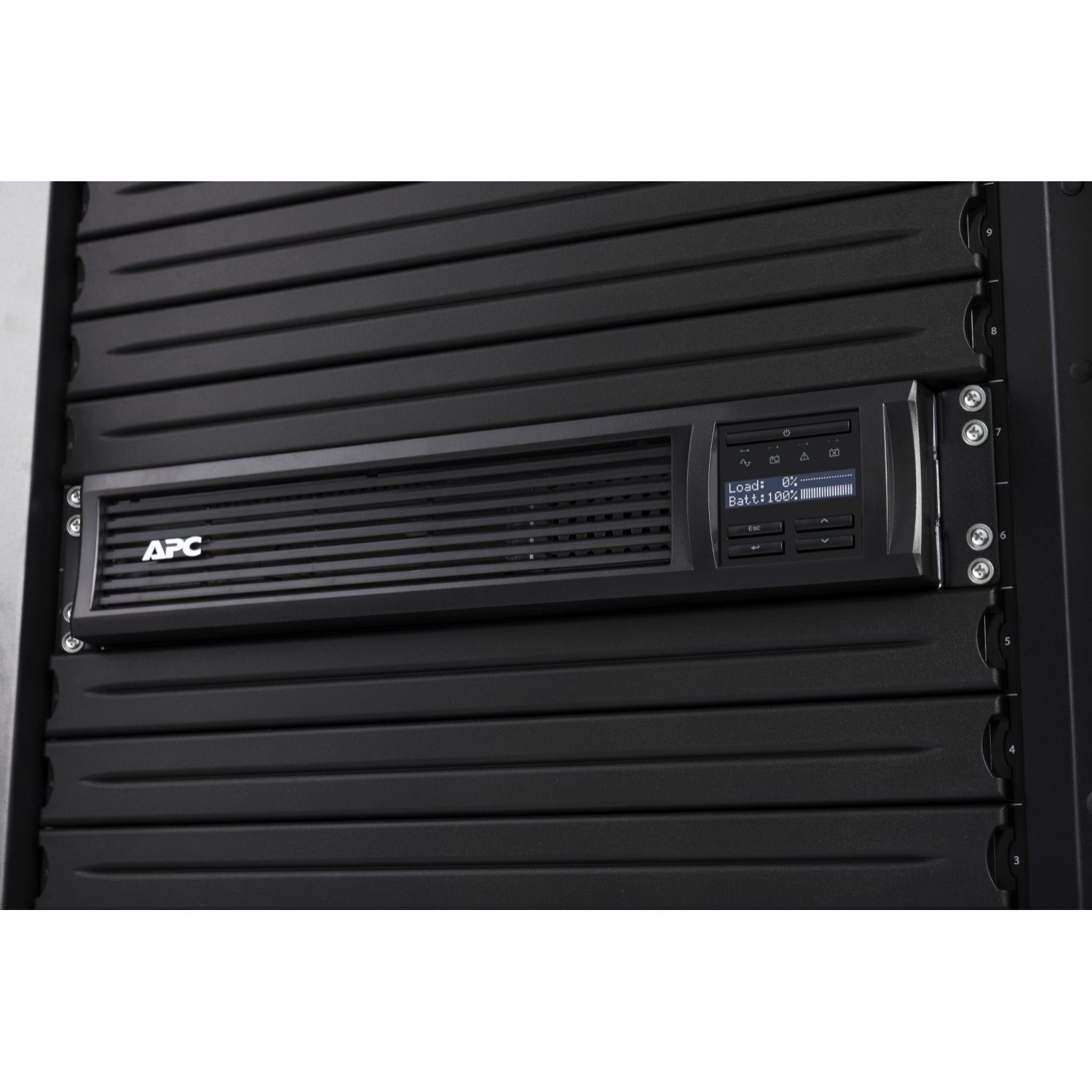 APC Smart-UPS 750VA LCD RM UPS rack-mountable AC 230V 500Watt 750VA Ethernet RS-232 USB output connectors 6 2U Black