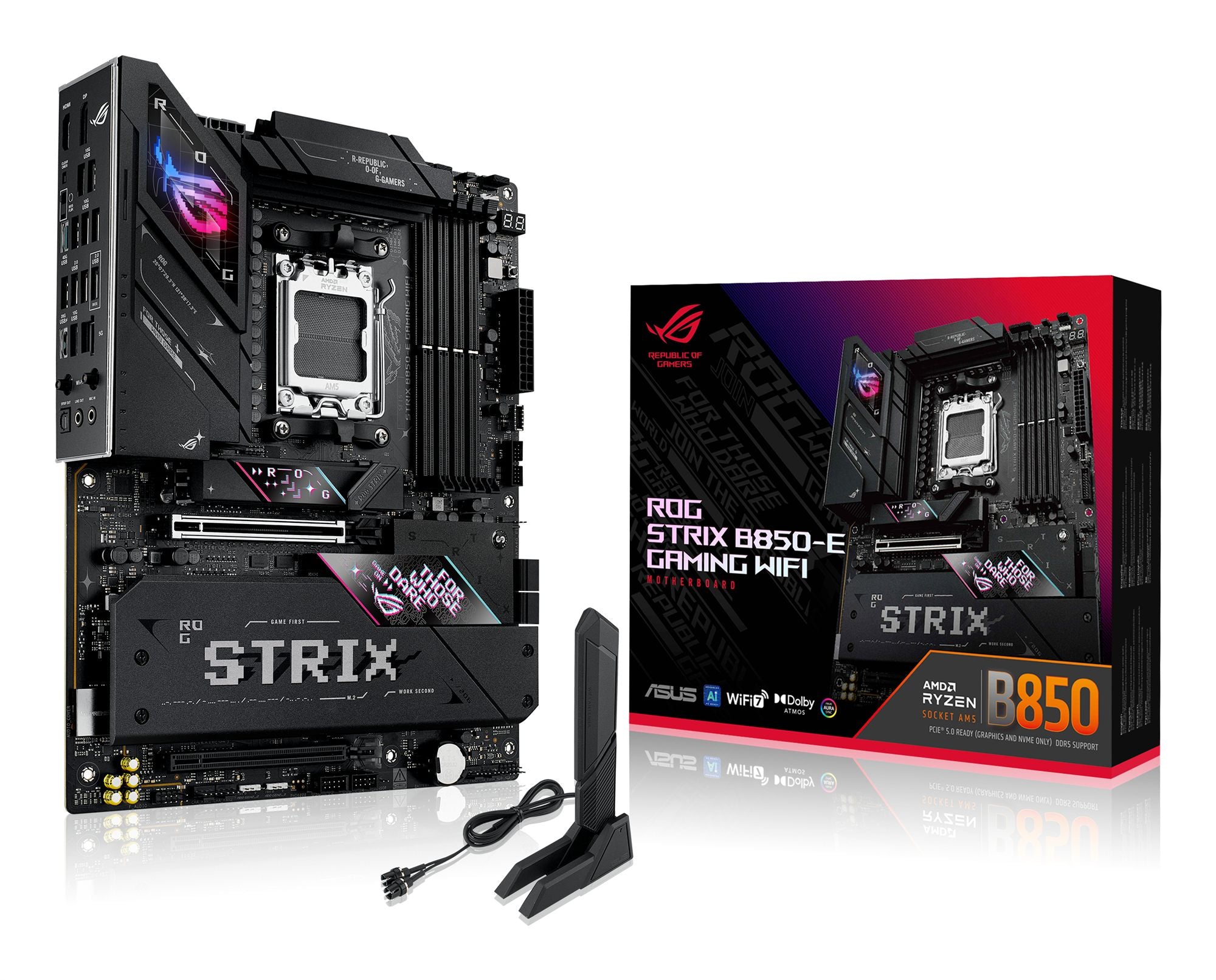 ASUS ROG STRIX B850-E GAMING WIFI AM5 DDR5 ATX MB 1xHDMI 1xDP 5xM.2 4xSATA