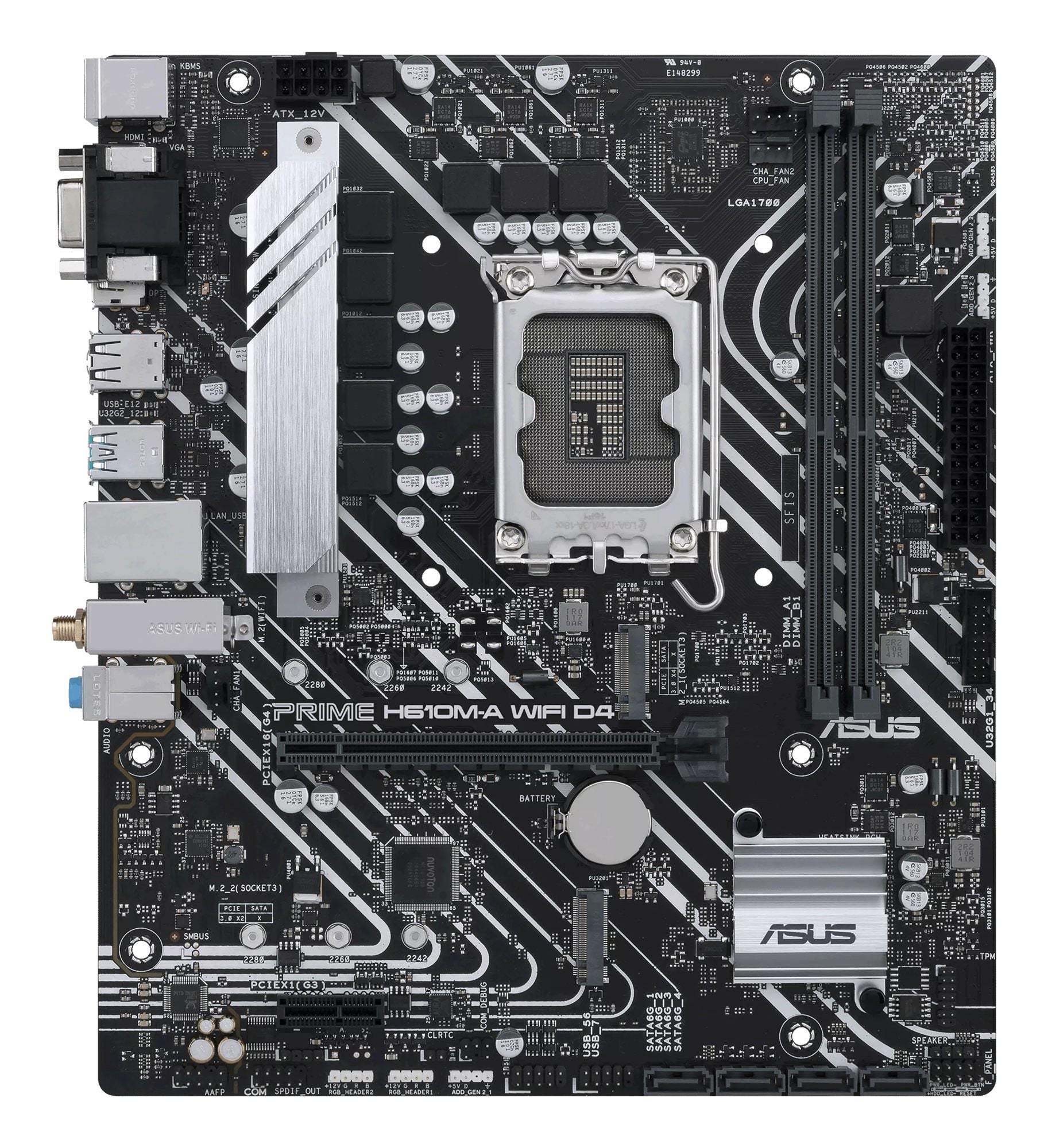 ASUS PRIME H610M-A WIFI D4 Intel H610 LGA 1700 2DDR4 1xPCIe 4.0 x16 2xM.2 4xSATA 6Gb/s 4xUSB 3.2 microATX MB