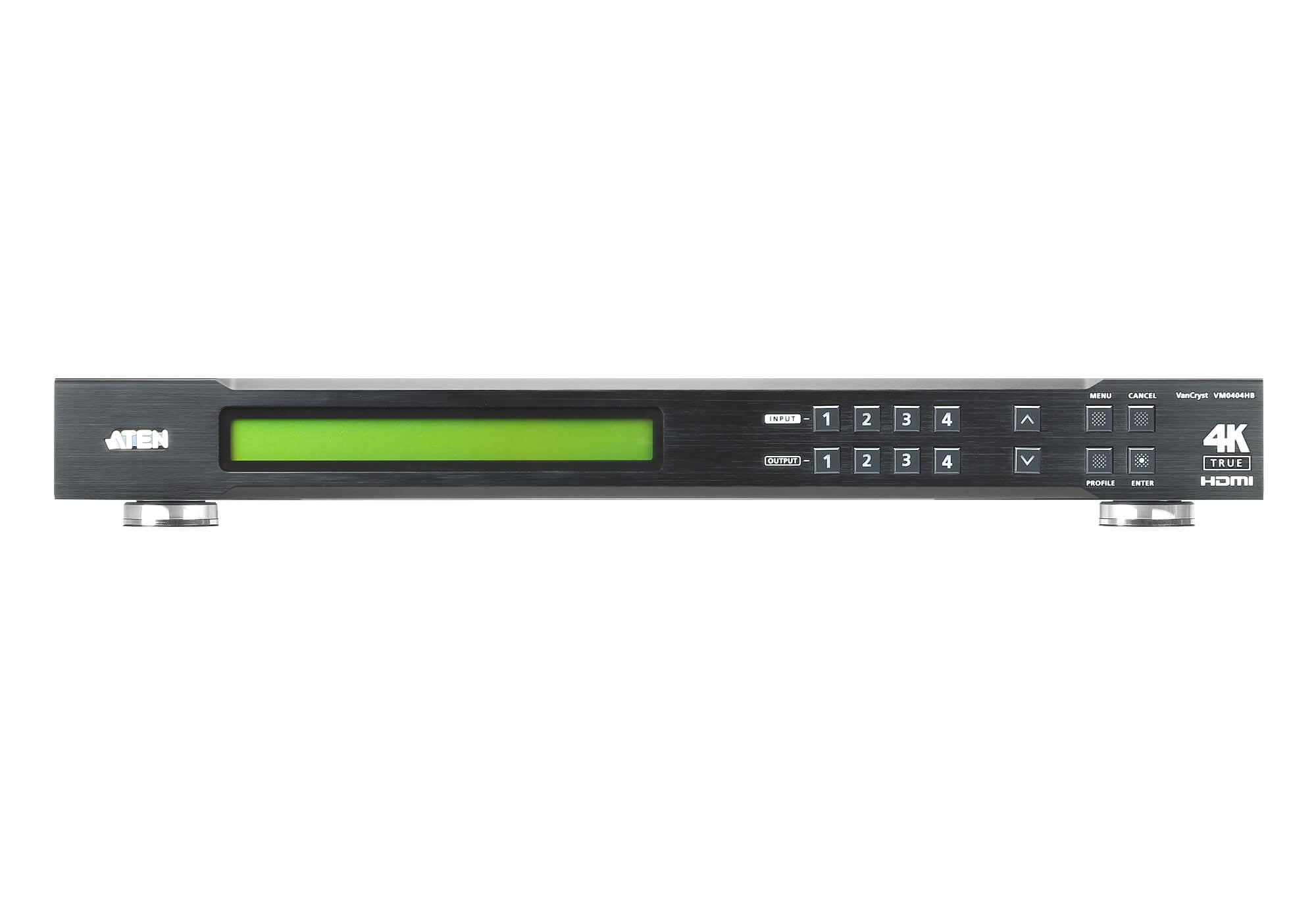 Commutateur matriciel HDMI True 4K 4 x 4 - Commutateur de matrice AV - 18 Gbit/s - 600 MHz - 4096 x 2160 pixels - Noir - Métal