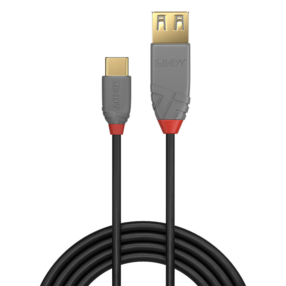 LINDY Câble Adaptateur USB 2.0 Type C vers A Anthra Line 0.15m
